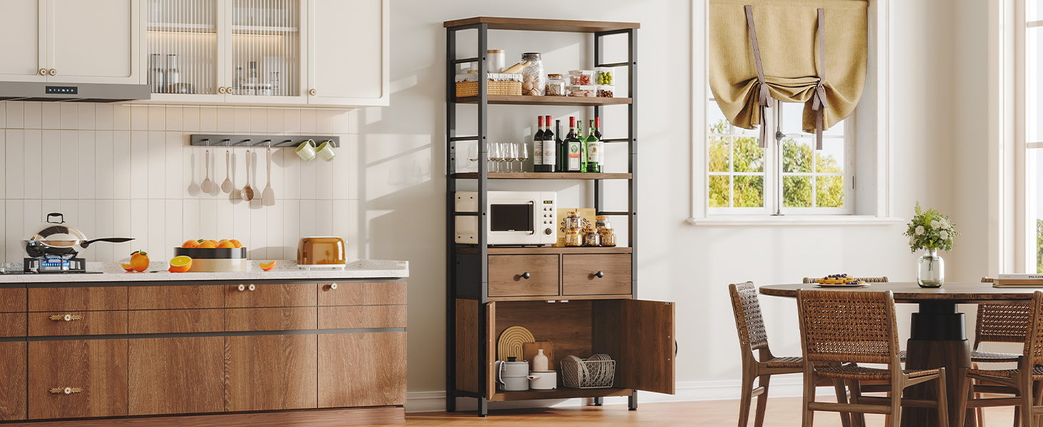 5-Книжная полка яруса, Высокий книжный шкаф с ящиками и шкафом для хранения