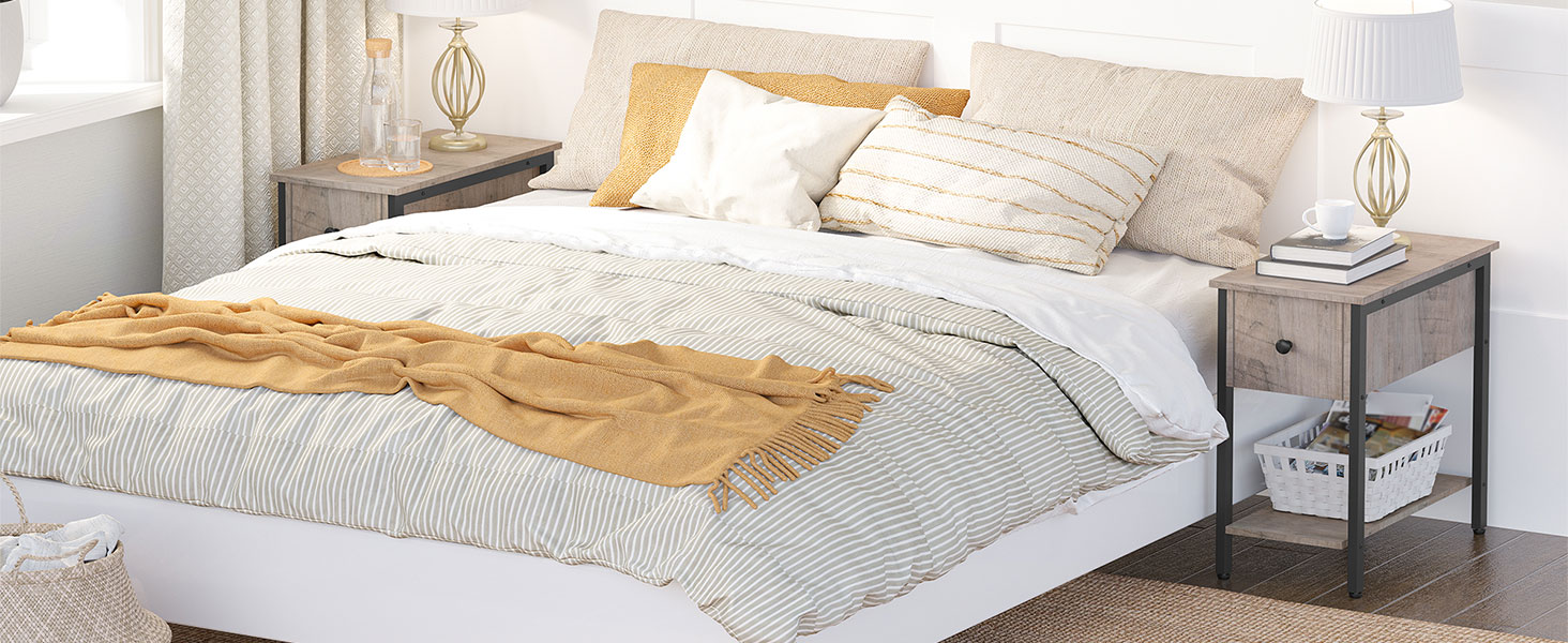 2-Laag nachtkastje met lade