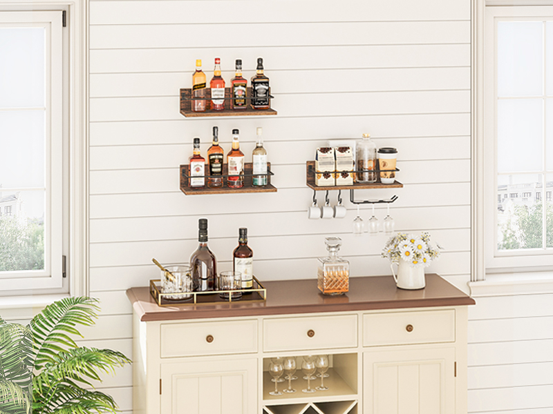 wall mounted wine shelves 
