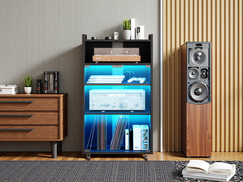 5-Gabinetto stereo di livello con stazione di ricarica & Luce a led