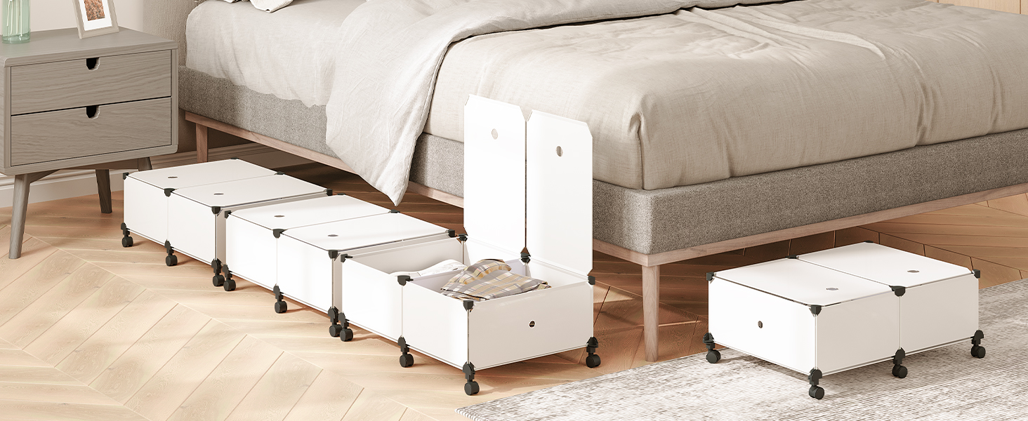 Stauraum unter dem Bett