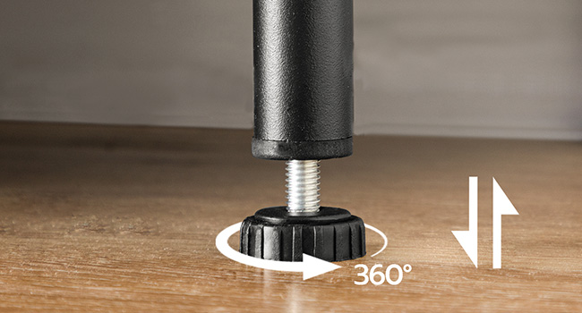 height-adjustable nightstand with storage shelves