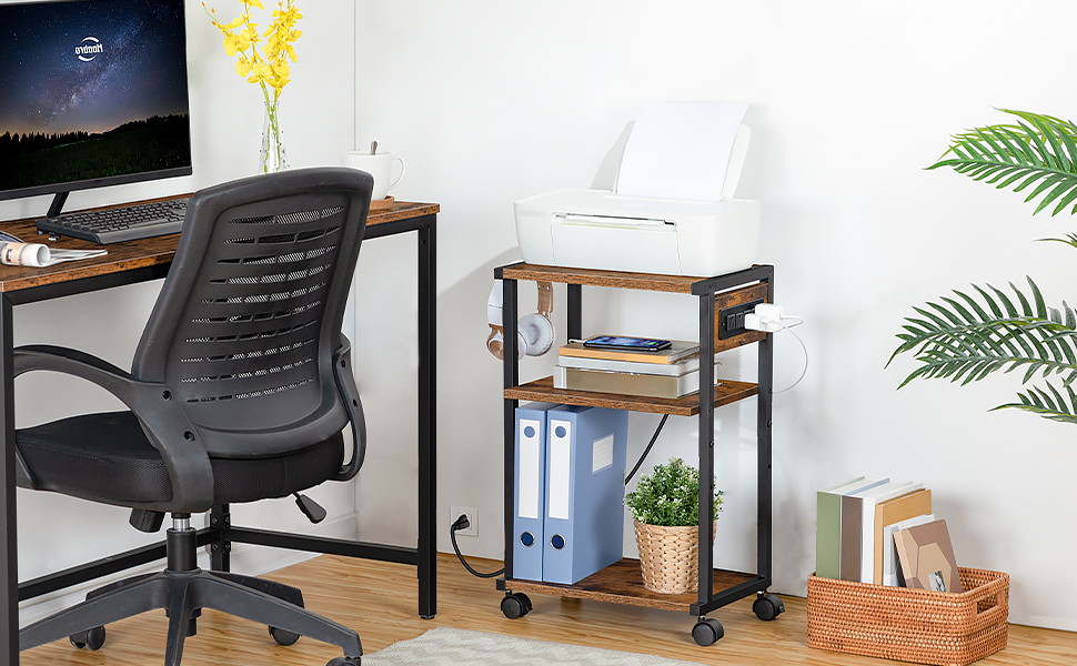 printer stand with charging station