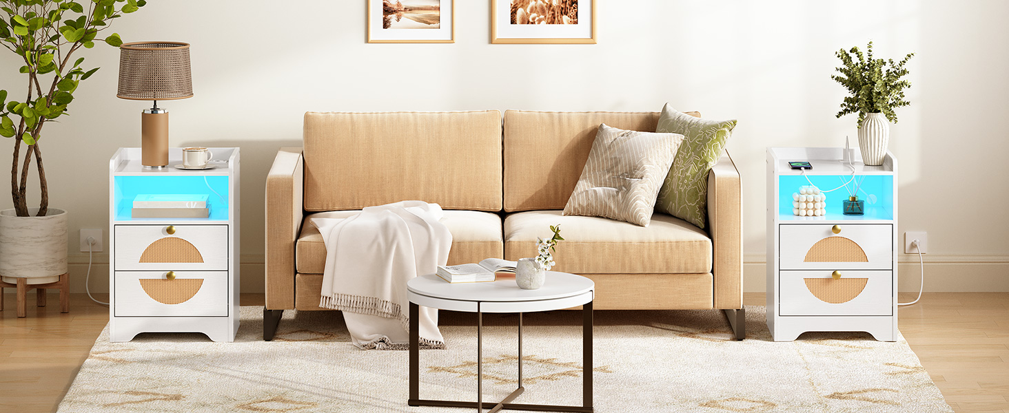 table d'appoint avec station de recharge