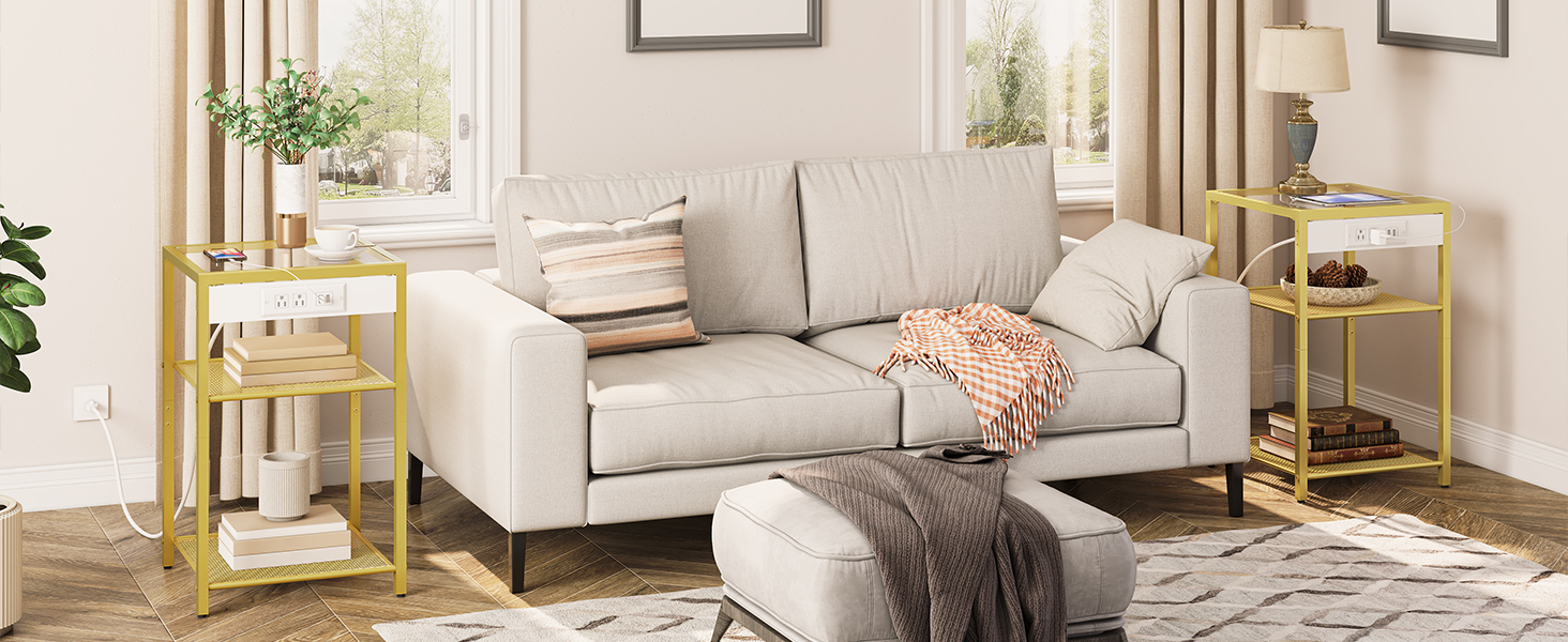 table d'appoint avec station de recharge