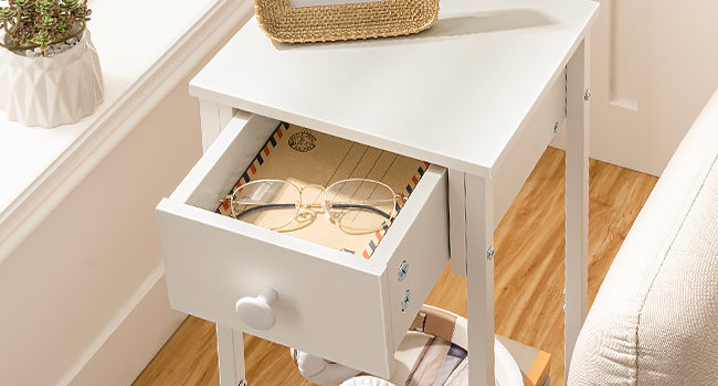 slim bedside table