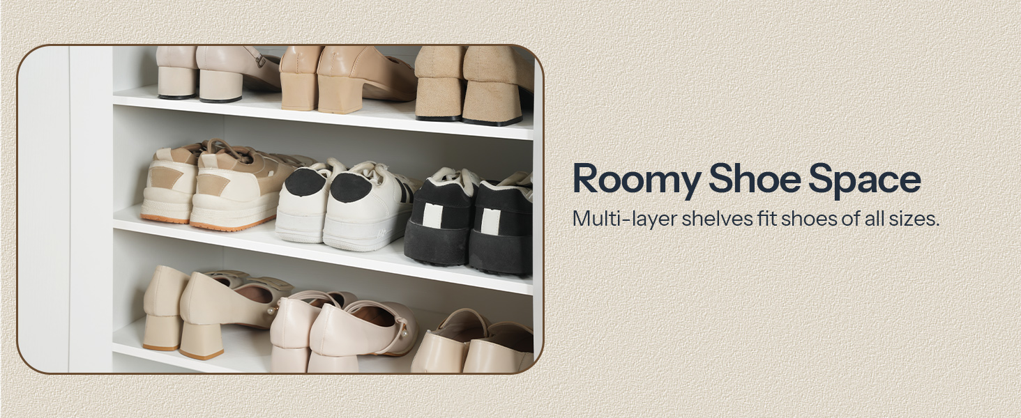 Espaço espaçoso em sapatos