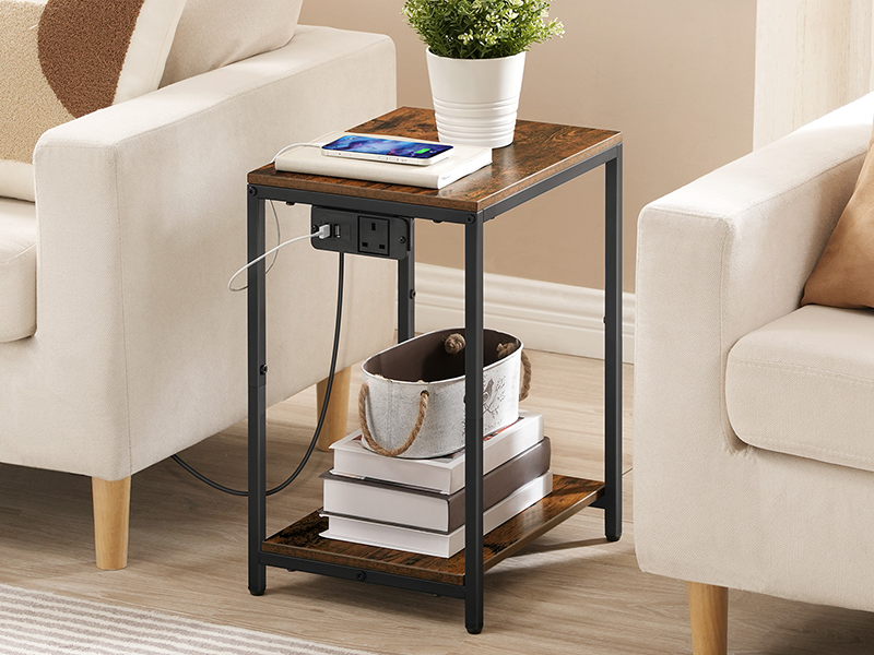 Side Table with Charging Station