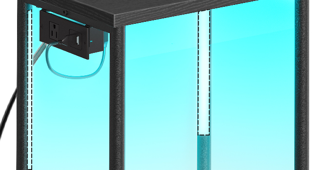 طاولة نهاية مع محطة شحن