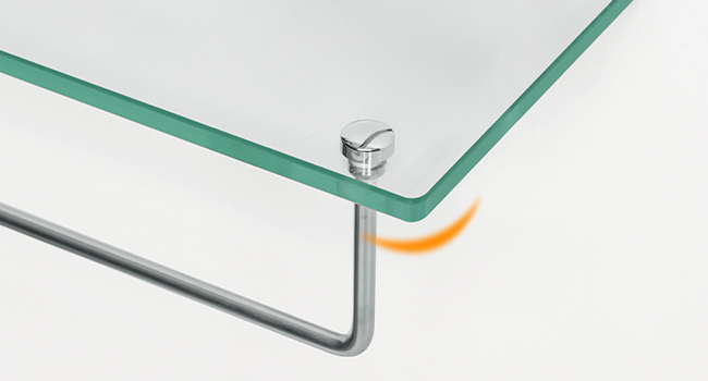 Стеклянные полки ванной комнаты