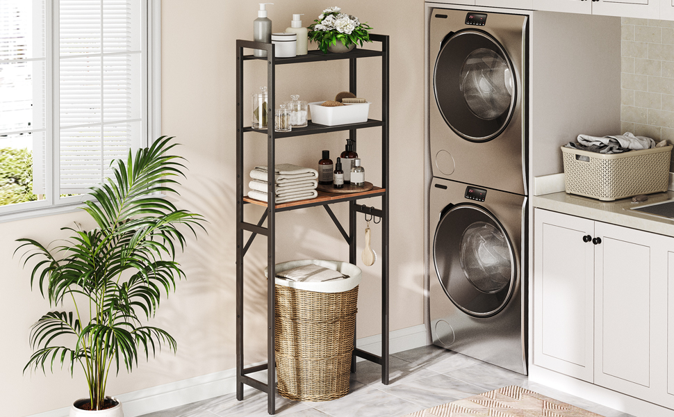 toilet rack with hooks