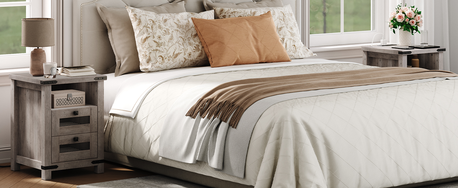 nightstand with charging station