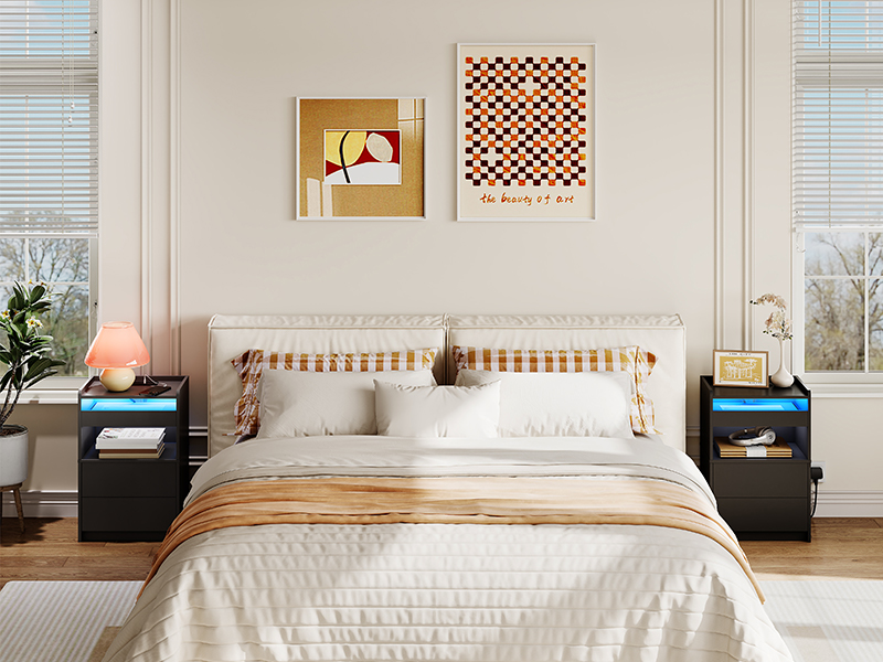 End Table with 20-Color LED Lights