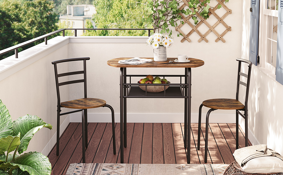 tavolo da pranzo set con 2 sgabelli