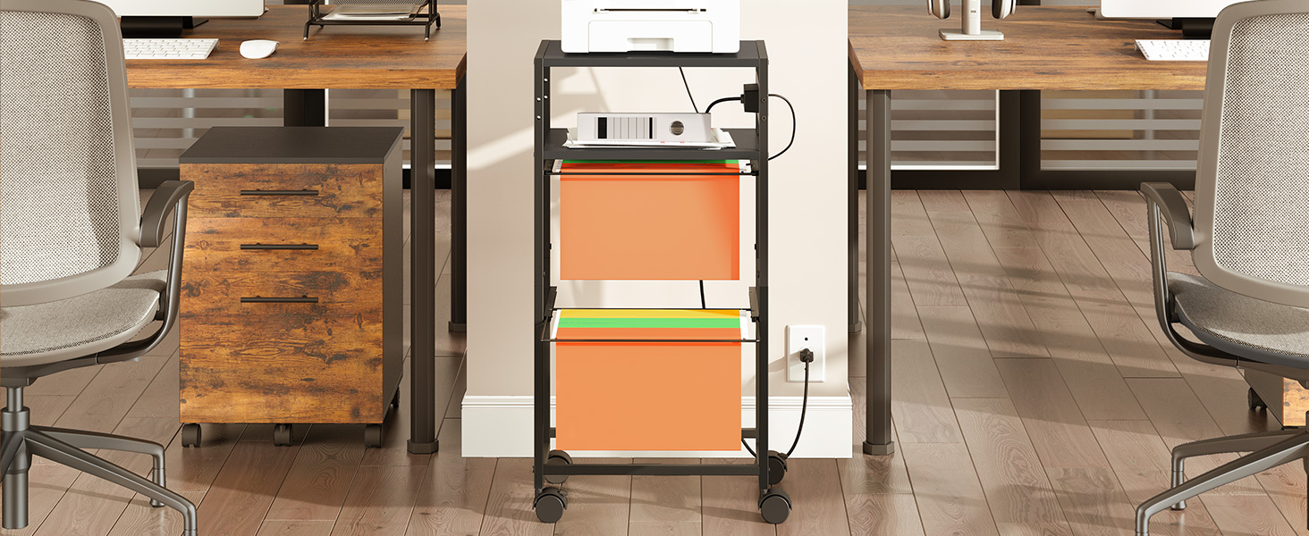 2 Tiers Metal Rolling File Carts, Οι κάτοχοι αρχειοθέτησης, Open Shelve