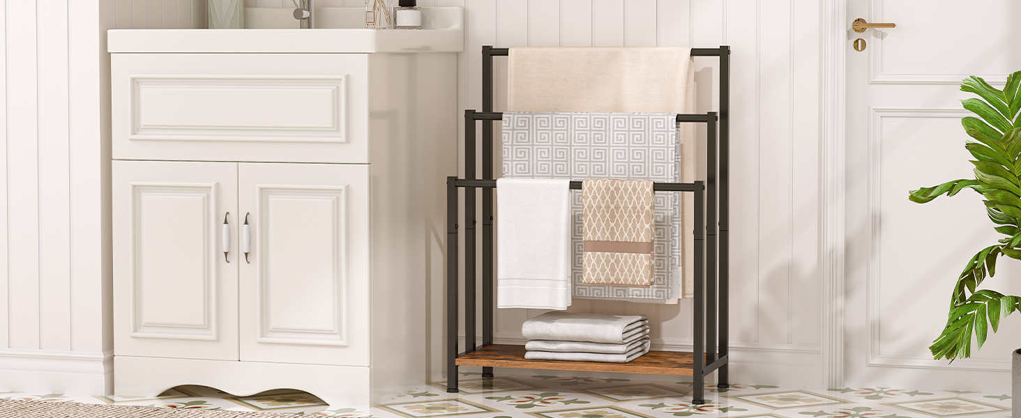 Freistehender Handtuchregal