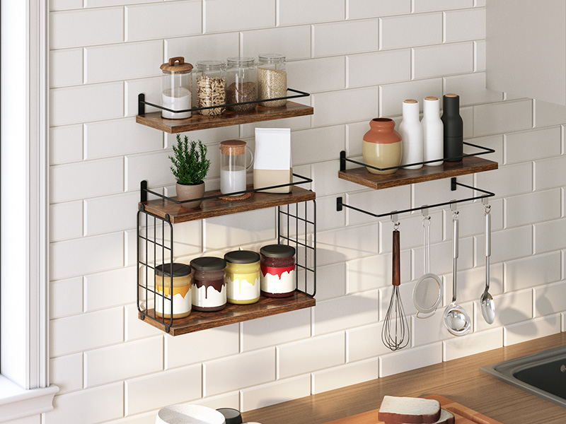 wall mounted shelves set of 4