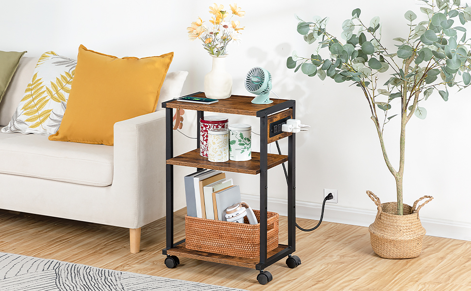 printer stand with charging station