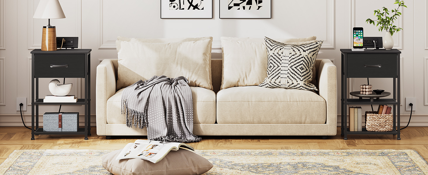 Nightstand mat Opluedstatioun