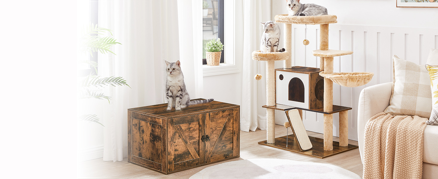 Macskafa alomdoboz-tartóval