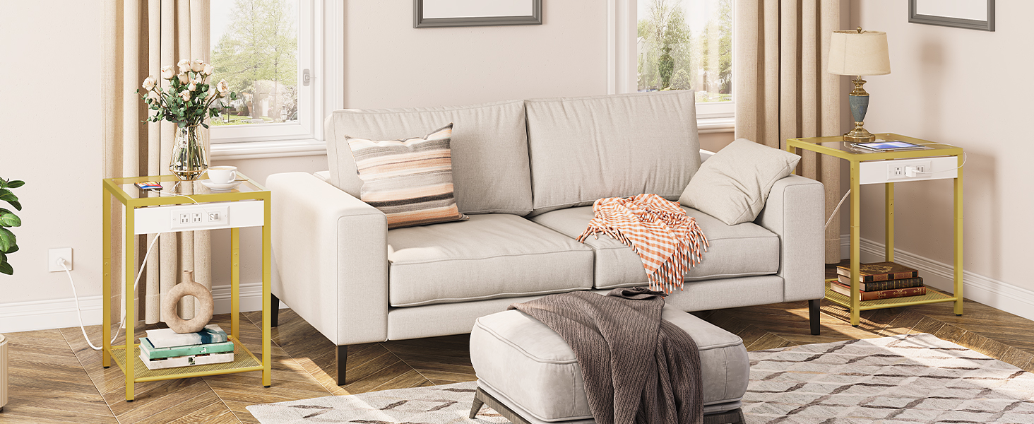 mesa auxiliar con estación de carga