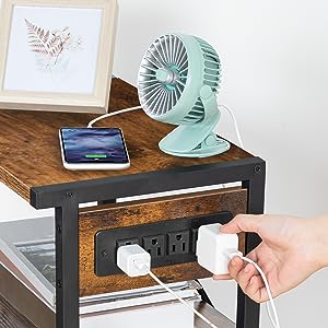 printer stand with charging station