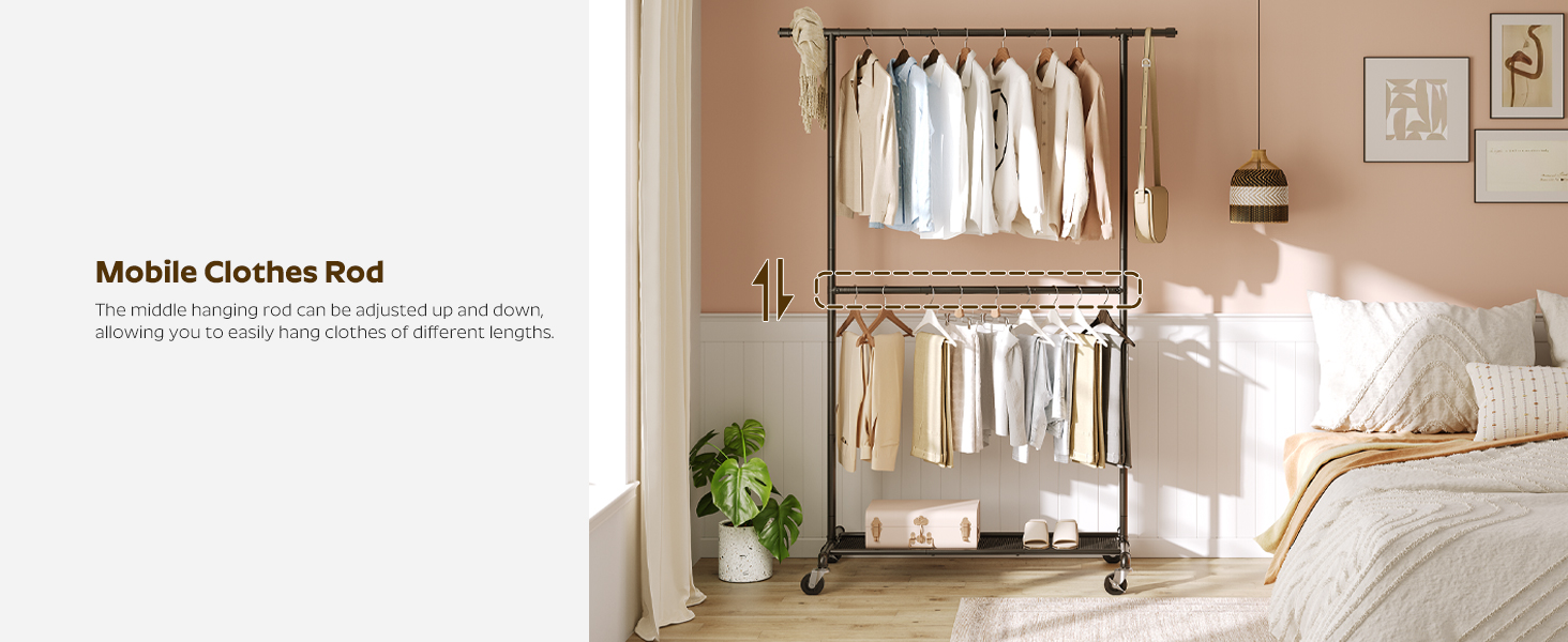 вешалка для одежды с двойной штангой