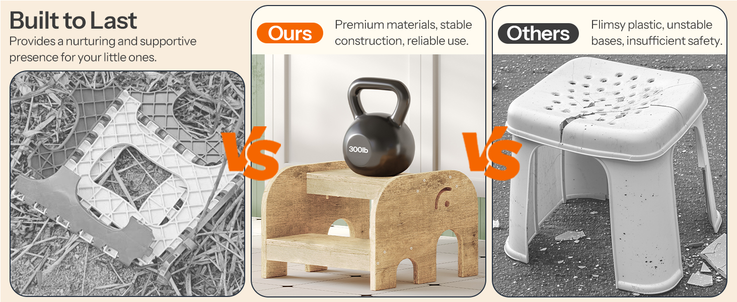 Подставка для малышей, Деревянный 2-уровневой стул в форме слонов