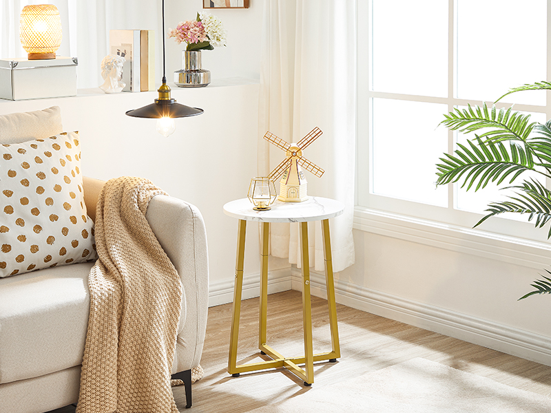 DM95BZ01 Marble and Gold End Table