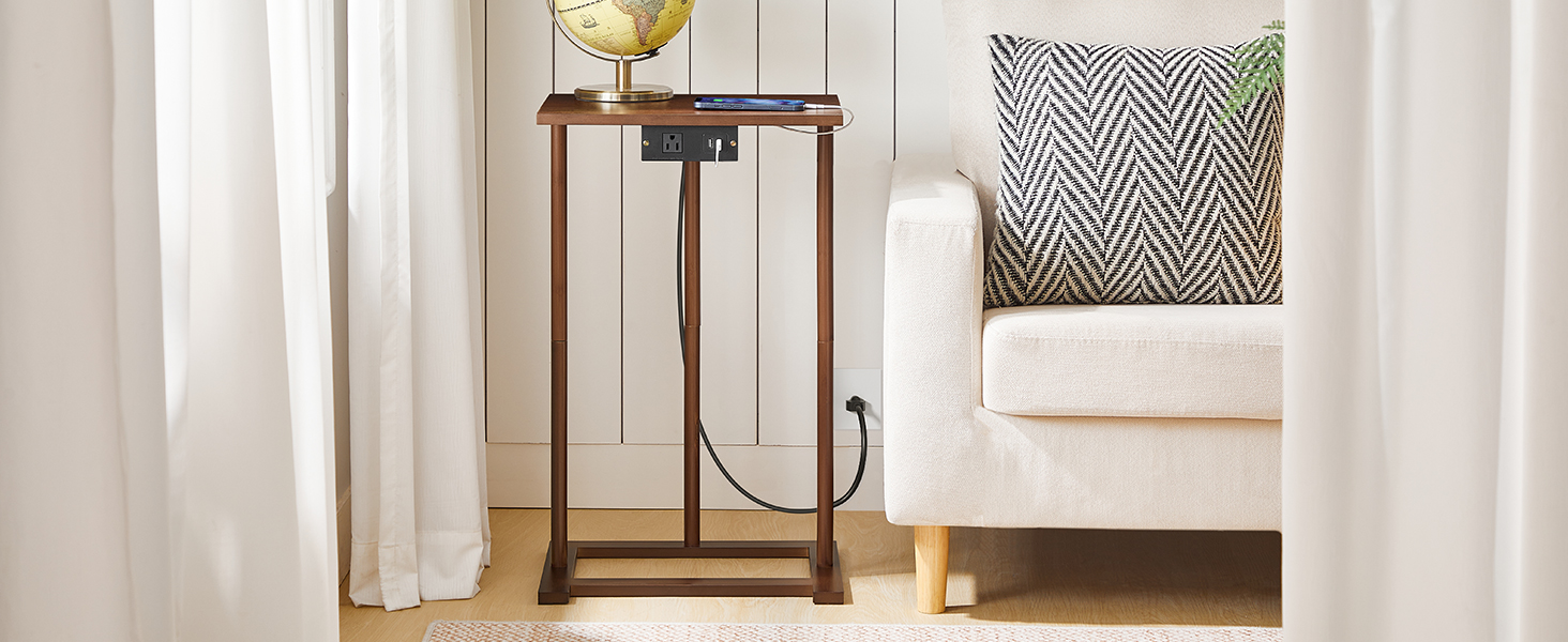 Bamboe C-vormige bijzettafel