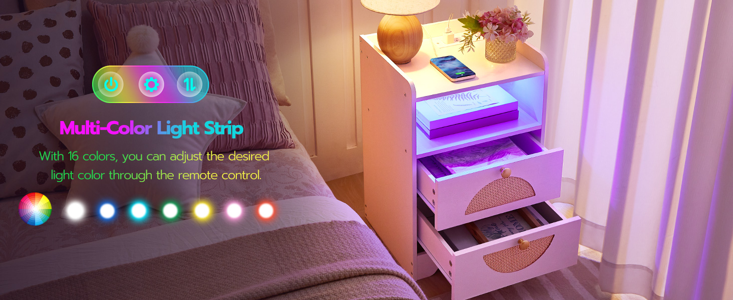 table d'appoint avec station de recharge