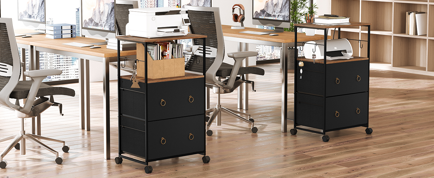 Kartotéka, Mobilný podstavec, Kartotéky pre domácu kanceláriu, 2 Zásuvková postranná skrinka na spisy