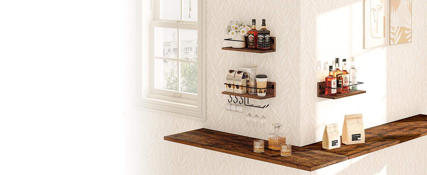 wine floating shelves